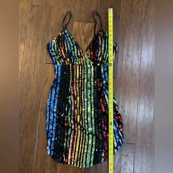 Fashion Nova Dresses Sequin Rainbow Dress size 10 - Picture 7 of 8